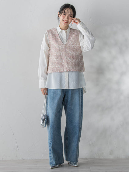 ヴィンテージブロードシャツ≪手洗い可能≫