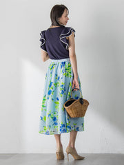 ラッフルスリーブニット