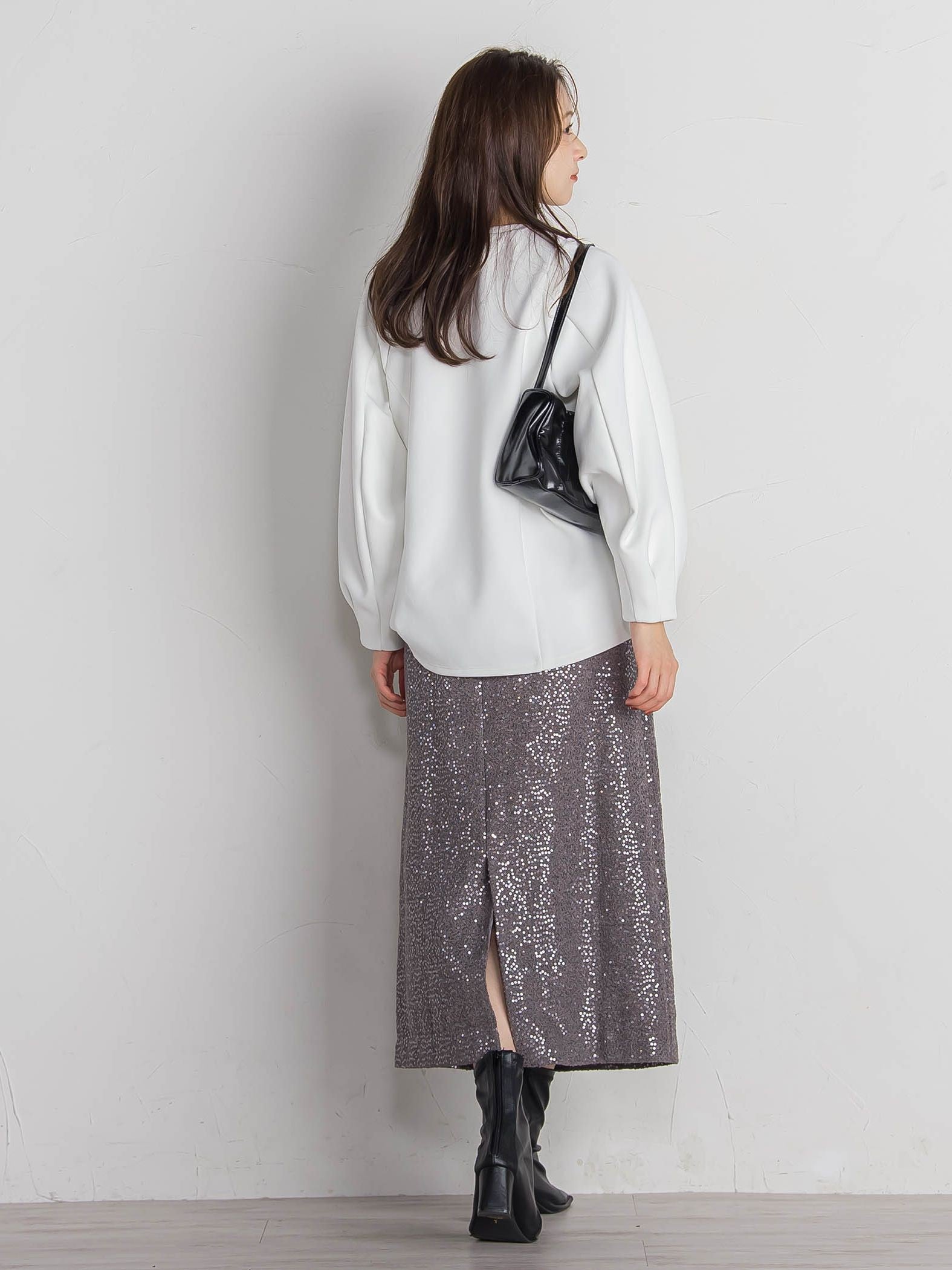 スパンコールIラインスカート≪手洗い可能≫