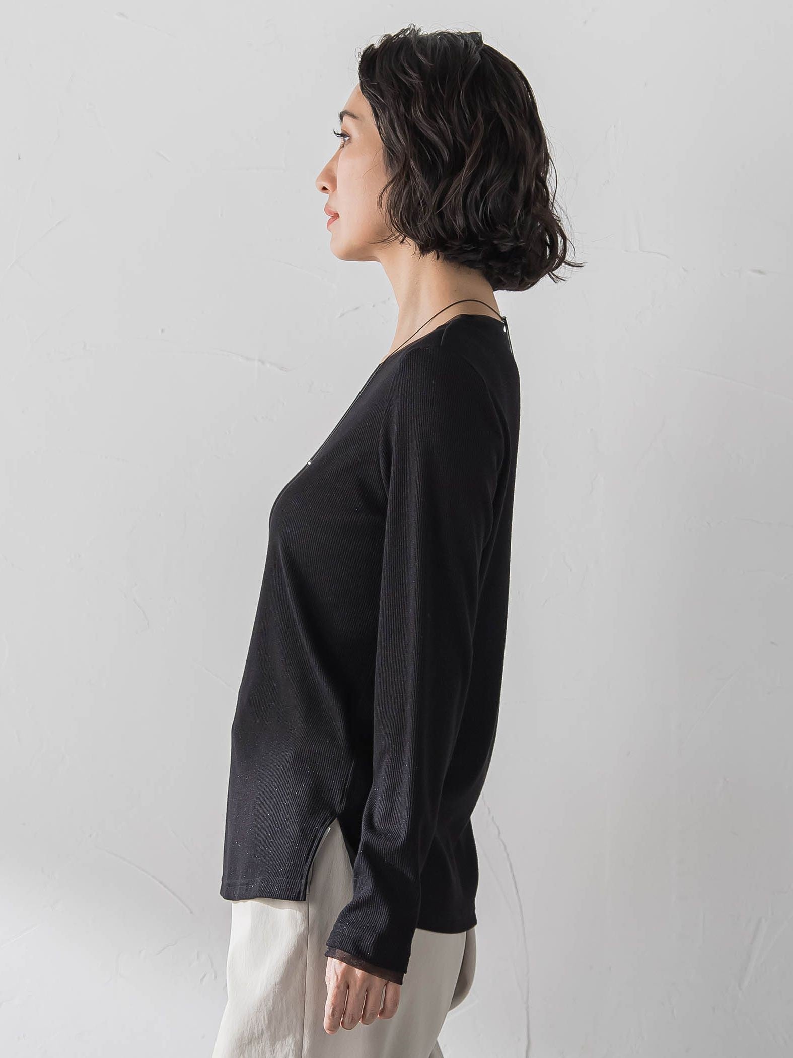 ラメテレコカットソー