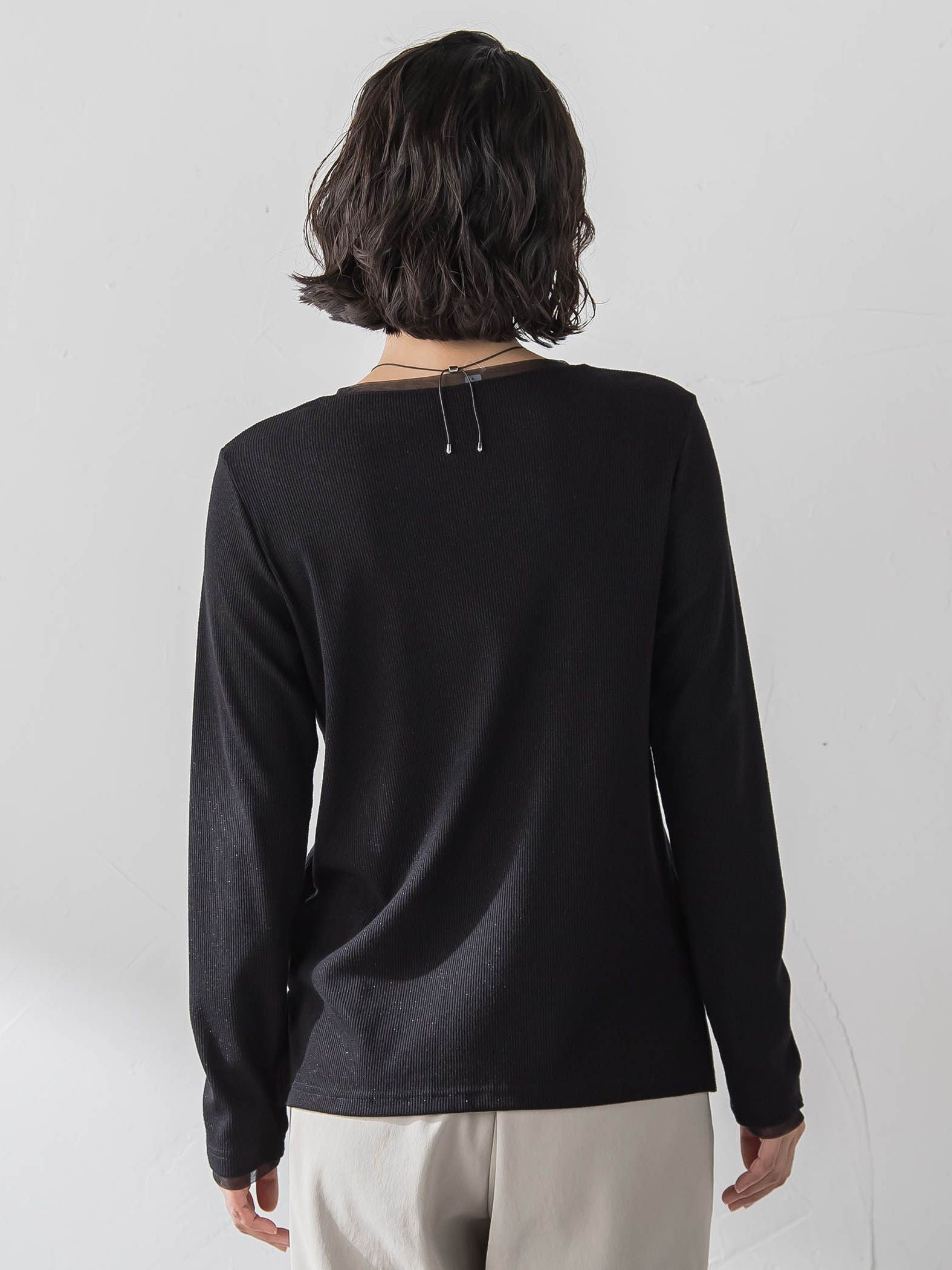 ラメテレコカットソー