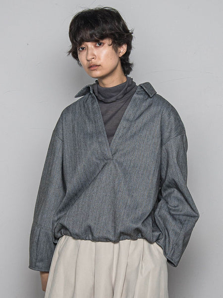 【楽・美・軽】スキッパーブラウス≪手洗い可能≫