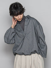 【楽・美・軽】スキッパーブラウス≪手洗い可能≫