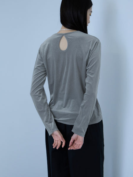 シアーベロアロングスリーブカットソー【日本製】