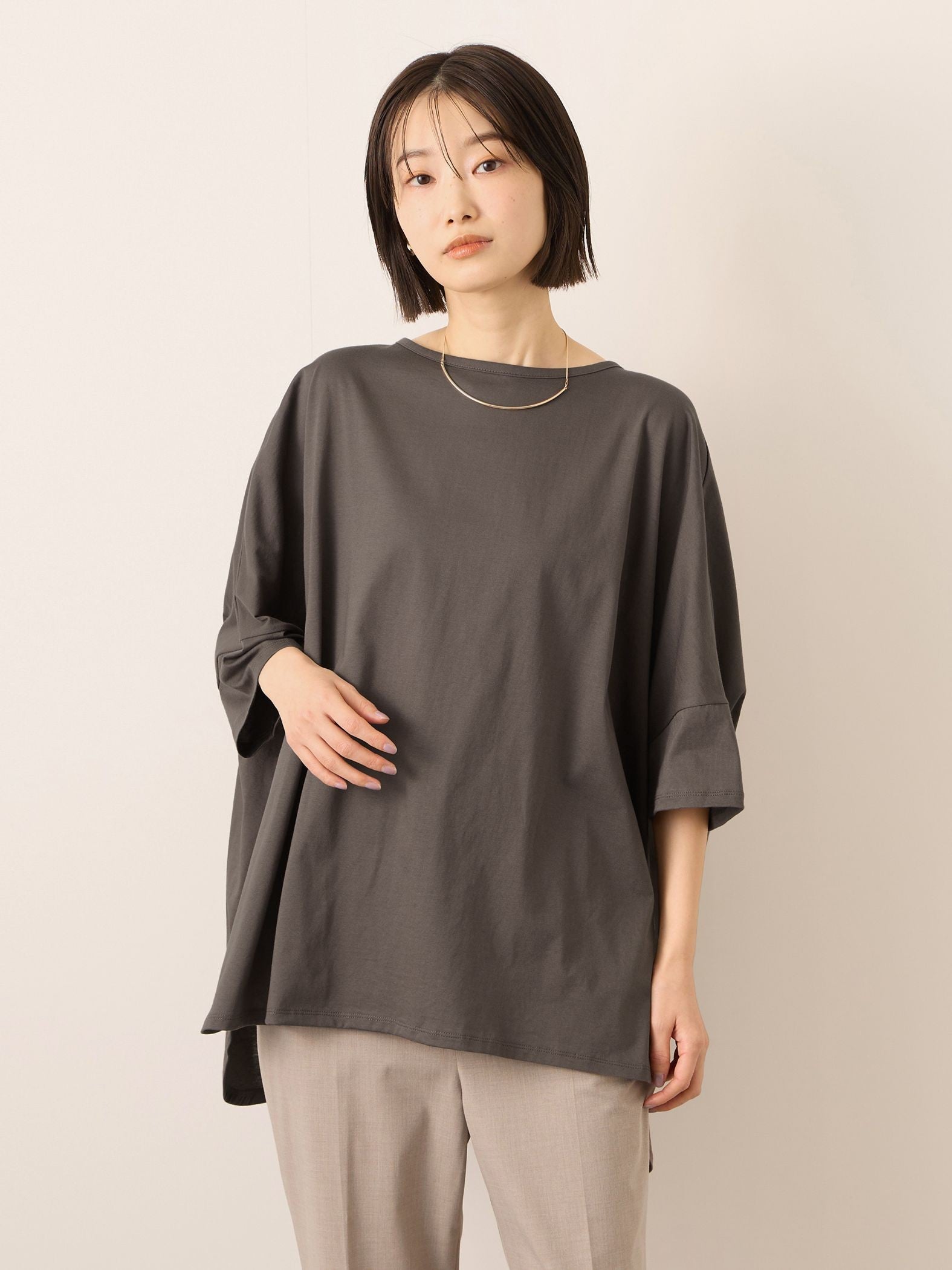 《予約》【機能するミニマル服】ポンチョTシャツ 《UVカット》