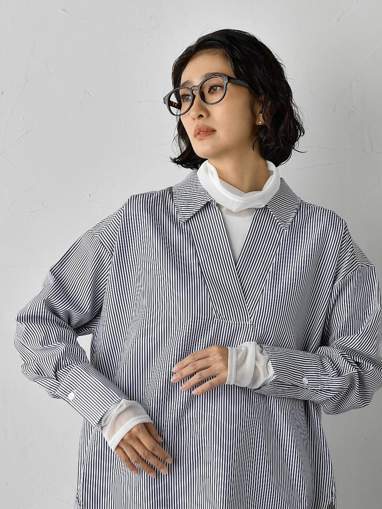 シアー切り替えカットソー