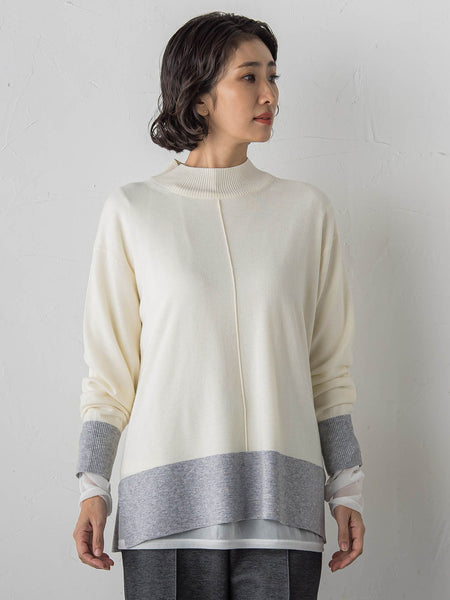 ファインウールハイネックニット