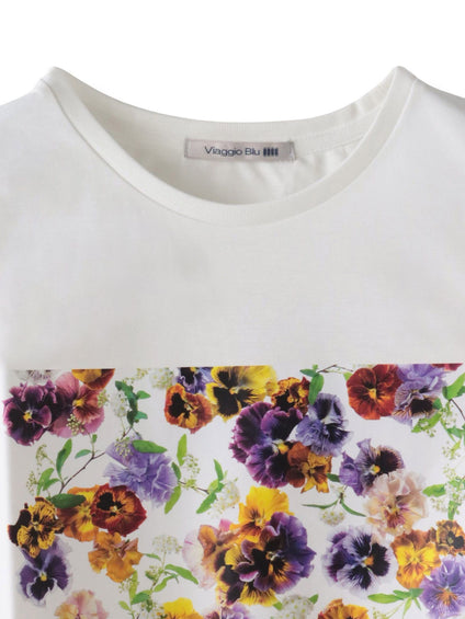 【KEITA KAWASAKI × Viaggio Bluコラボ】袖チュールプリントTシャツ