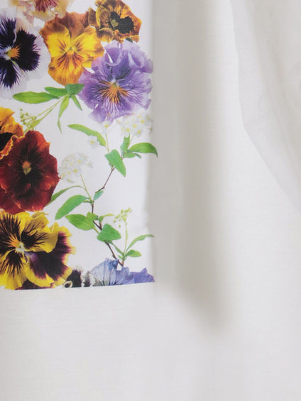 【KEITA KAWASAKI × Viaggio Bluコラボ】袖チュールプリントTシャツ