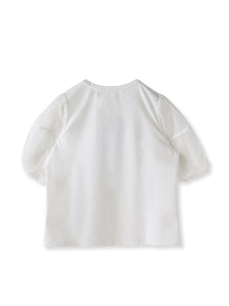 【KEITA KAWASAKI × Viaggio Bluコラボ】袖チュールプリントTシャツ