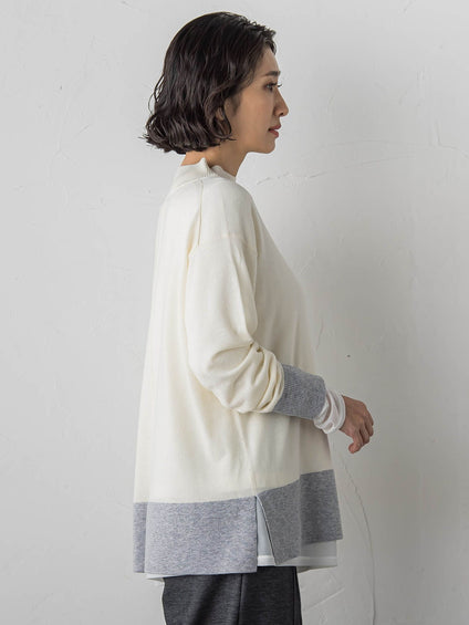 ファインウールハイネックニット