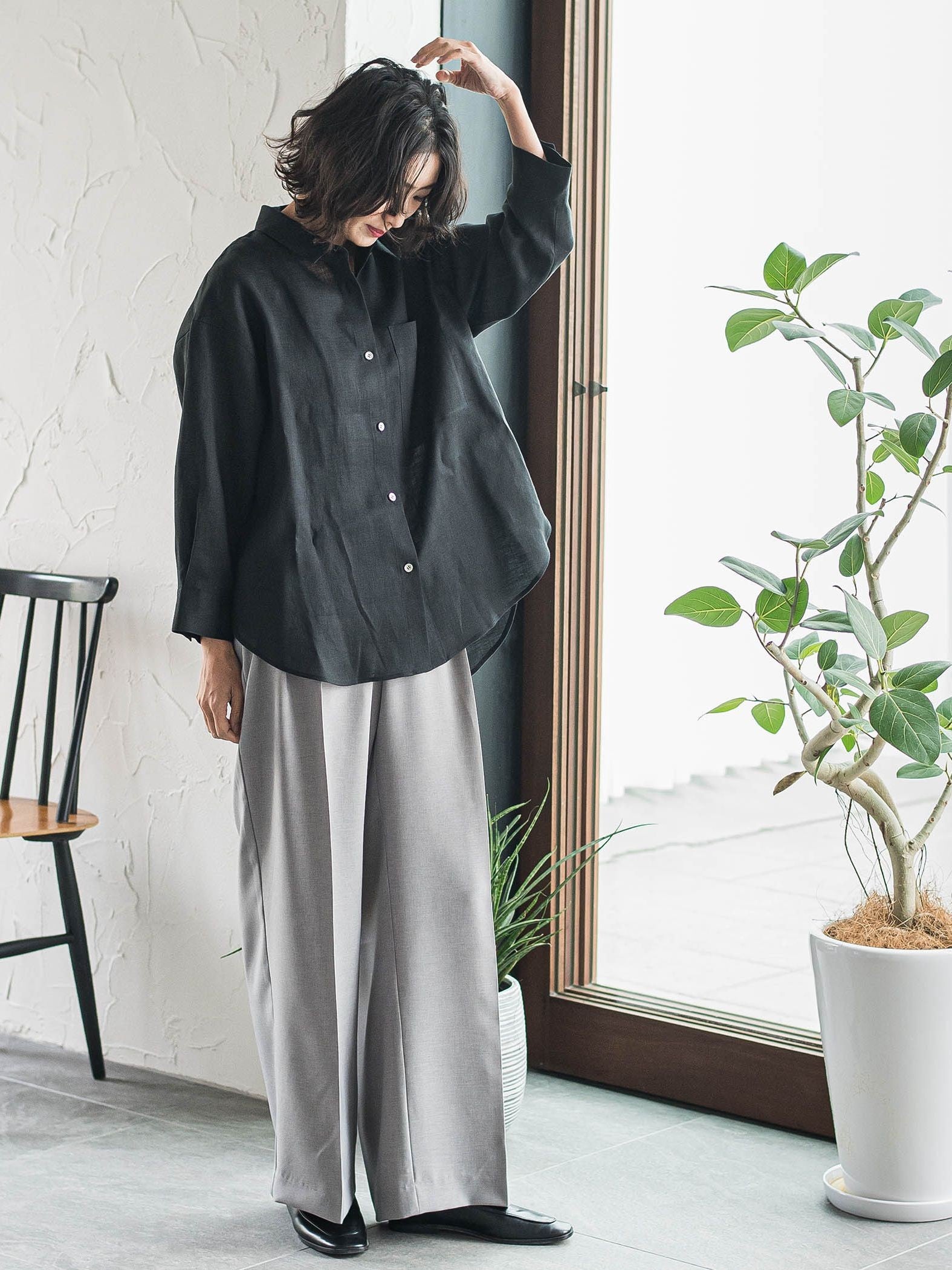 【WEB限定】タックワイドパンツ≪洗濯機で洗える≫