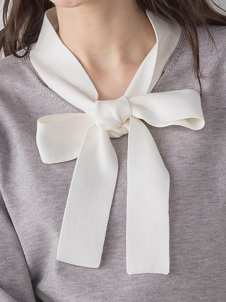 ボウタイバイカラーツインニット