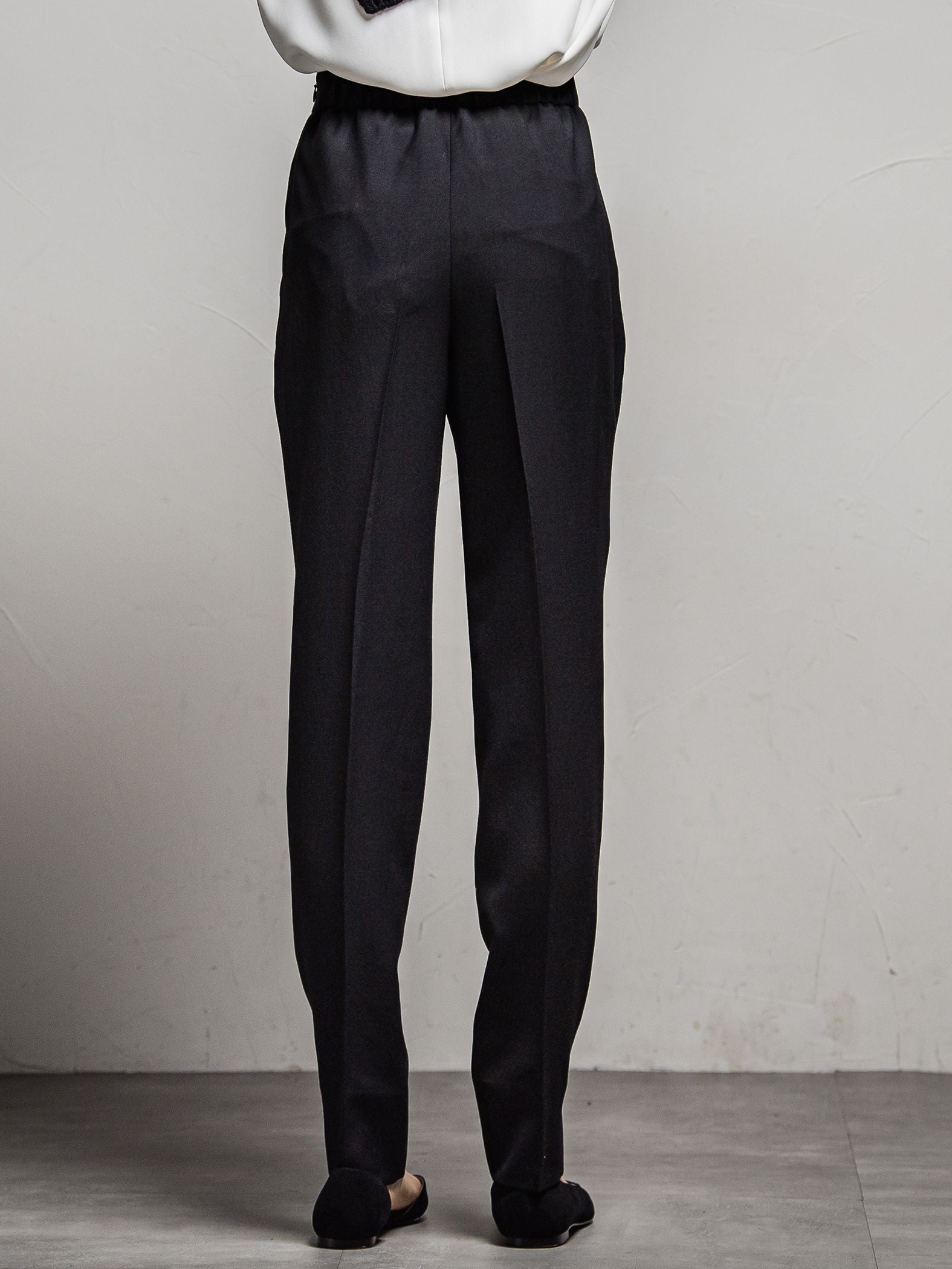 ミュールクルギャバテーパードパンツ