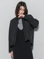 キルティング×フェイクファーリバーシブルブルゾン