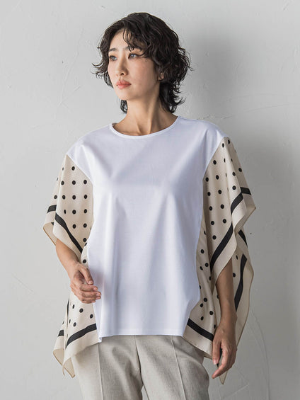 ドットスカーフ切り替えカットソー