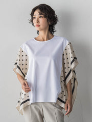 ドットスカーフ切り替えカットソー