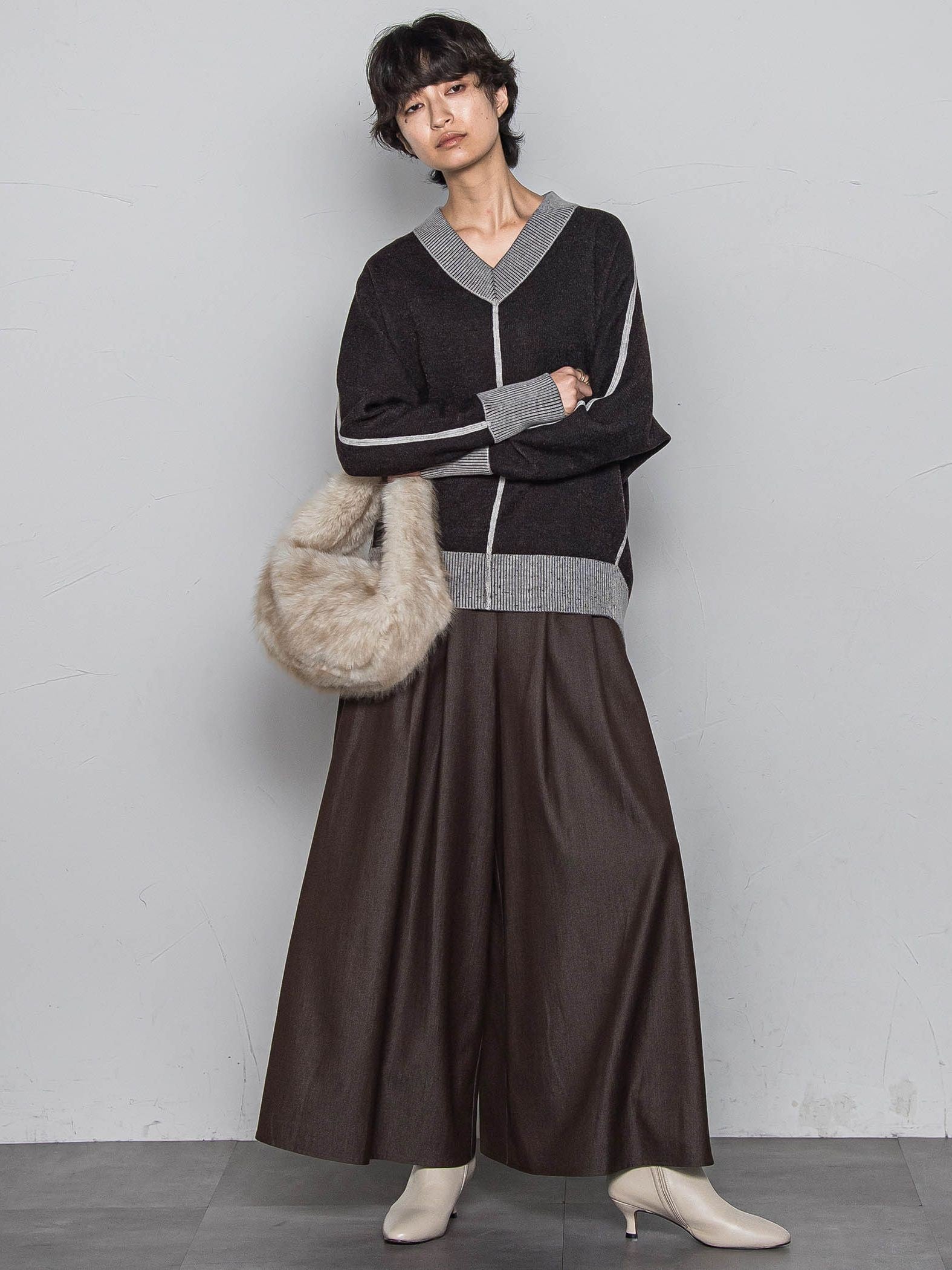 【新色追加】フレアヘムキュロットパンツ≪洗濯機で洗える≫