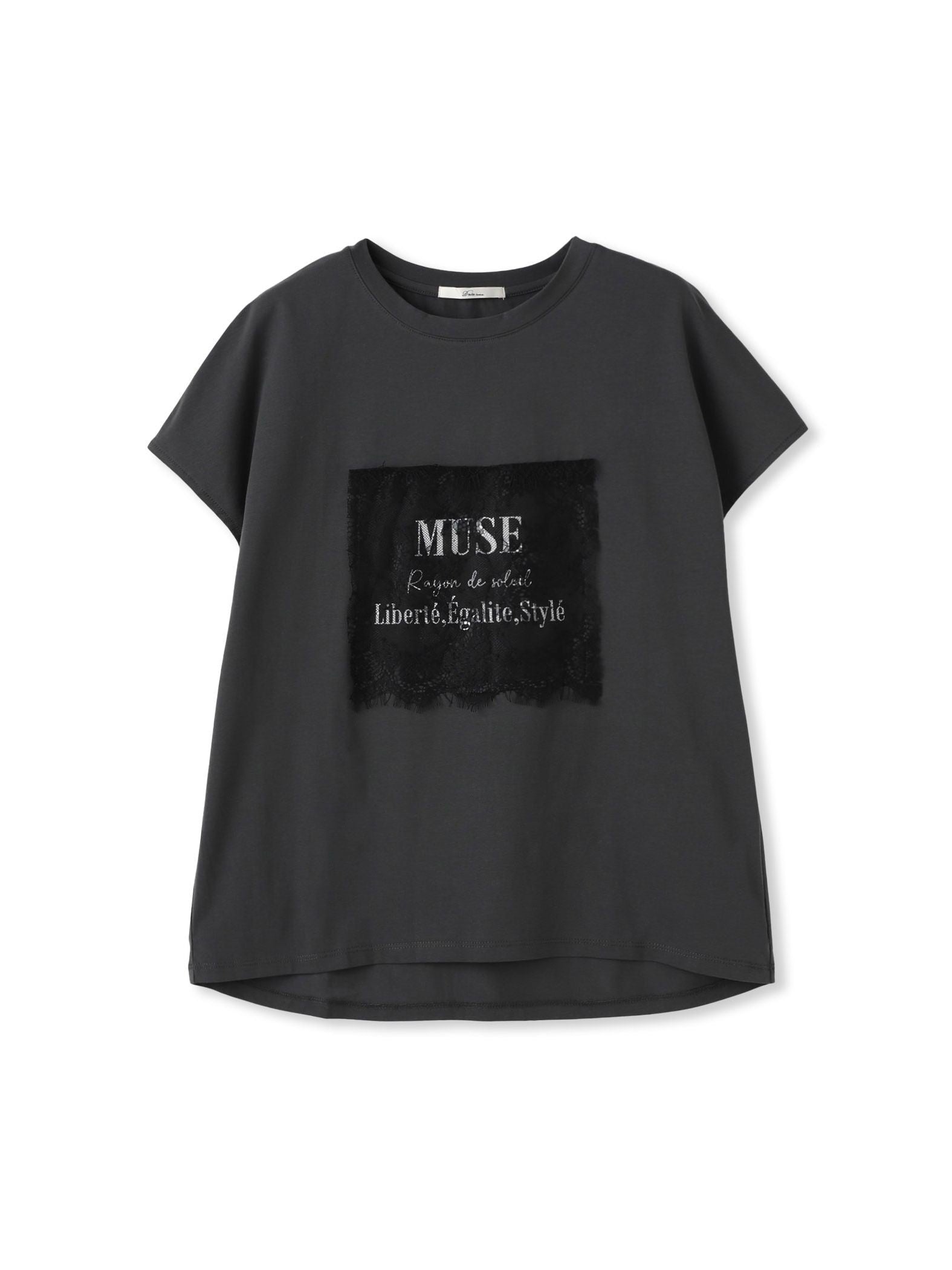 レースたたき付けプリントTシャツ