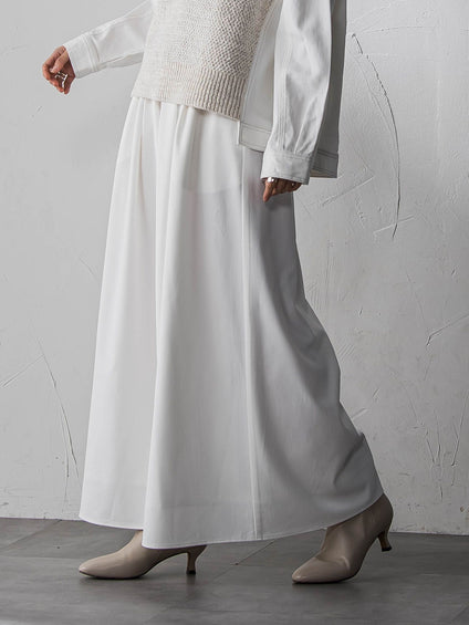 シャンブレーイージーキュロットパンツ≪手洗い可能≫