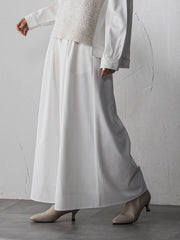 シャンブレーイージーキュロットパンツ≪手洗い可能≫