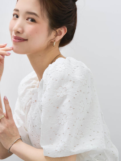 【SHIORI IRIE コラボ】2WAYオフショルレースブラウス≪手洗い可能≫
