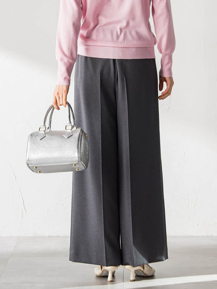 ソフィーツイルストレッチワイドパンツ ≪洗える≫