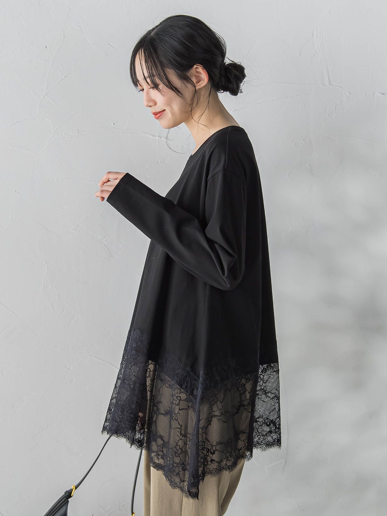 レースコンビカットソー