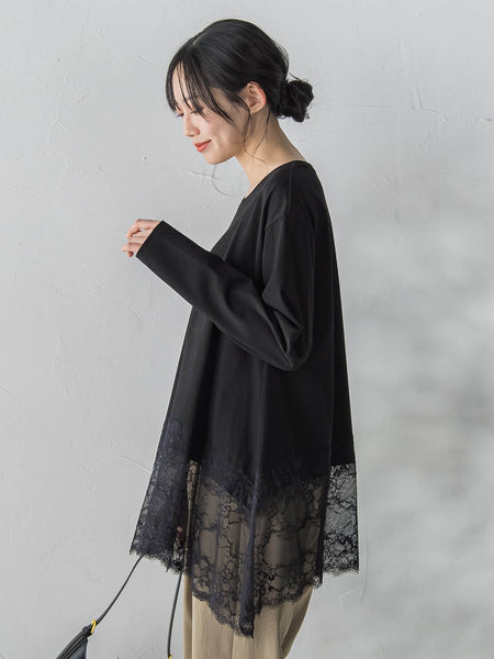 レースコンビカットソー