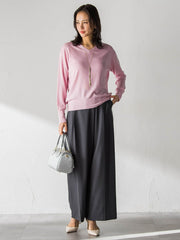 ソフィーツイルストレッチワイドパンツ ≪洗える≫