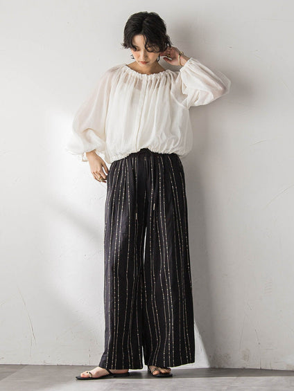 【40周年限定】スパンコール刺繍イージーワイドパンツ