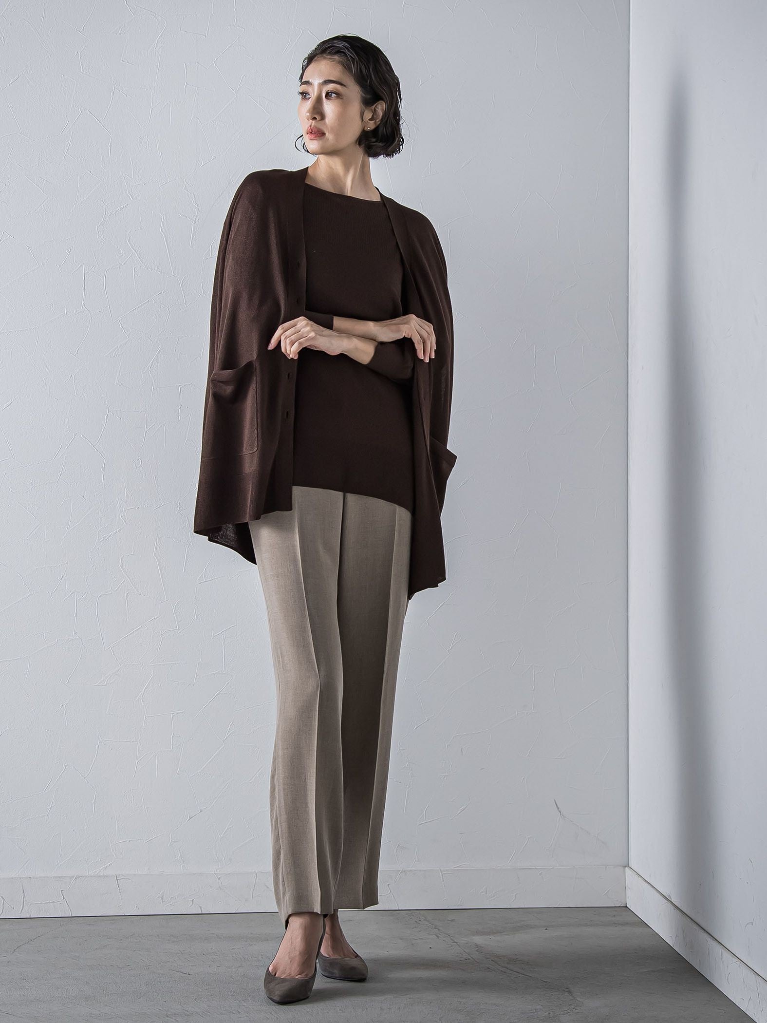 【極】SARIニットカーディガン≪手洗い可能≫