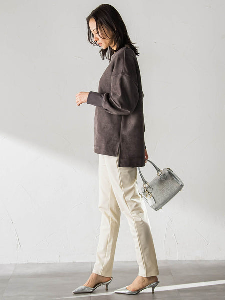 【WEB限定】フェイクスエードプルオーバー≪セットアップ対応/洗える≫