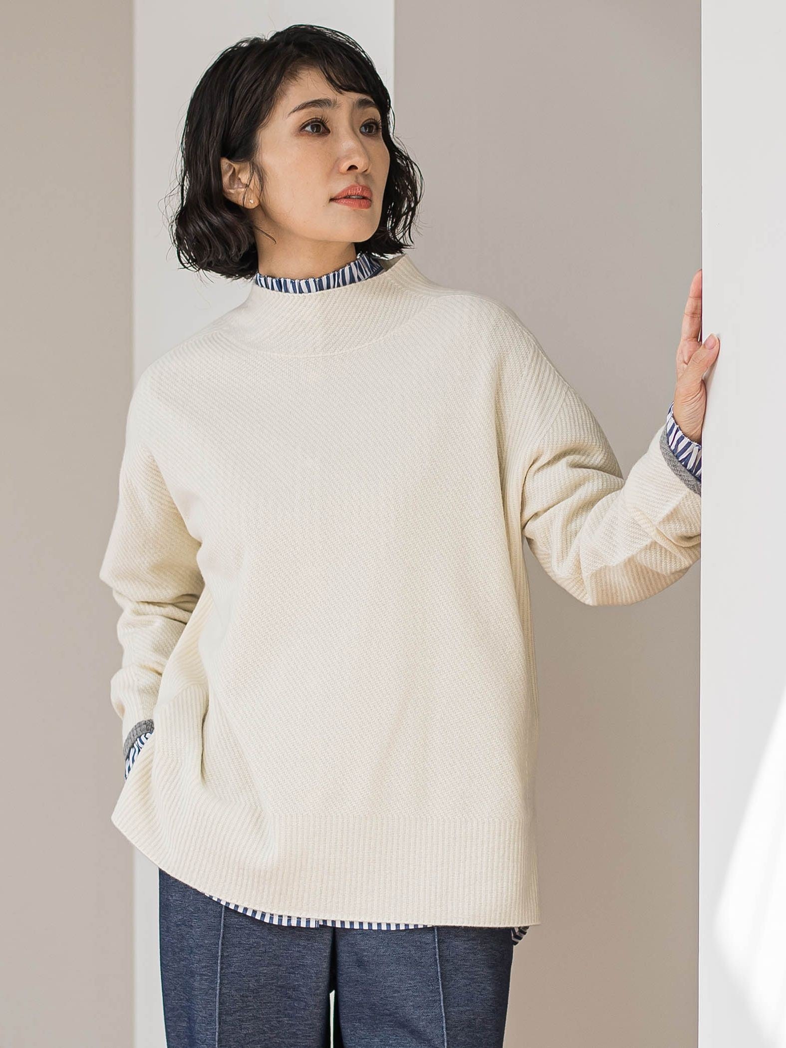 配色CHESSニット