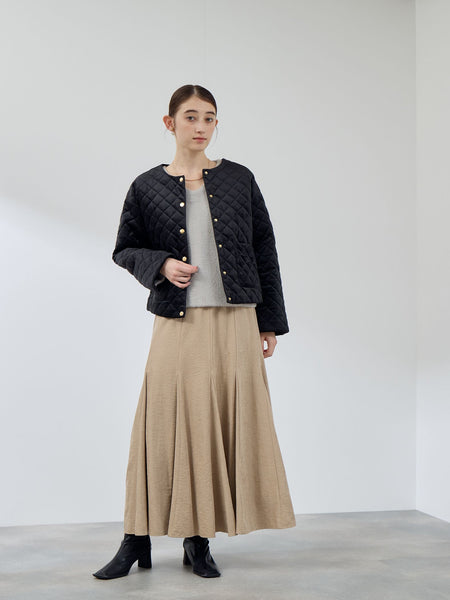 ベロアキルティングノーカラージャケット