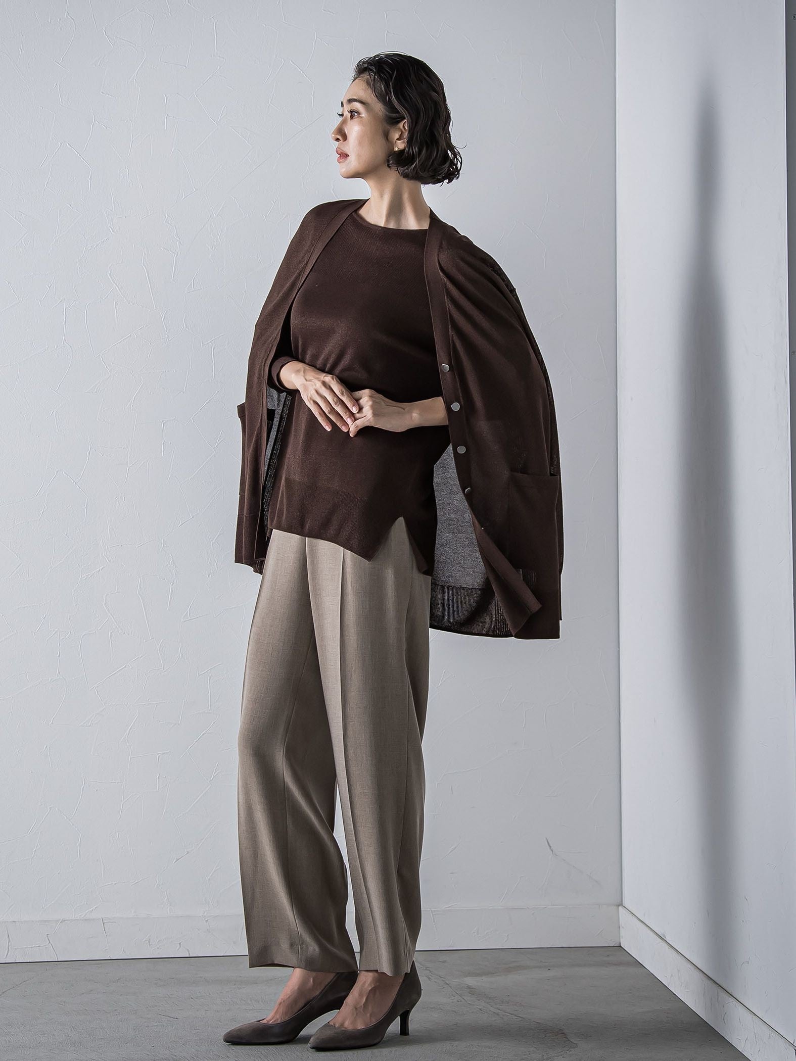 【極】SARIニットカーディガン≪手洗い可能≫