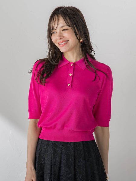 【WEB限定カラーあり】LUCINDAポロニット