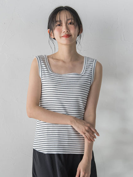 リブスクエアタンクトップ