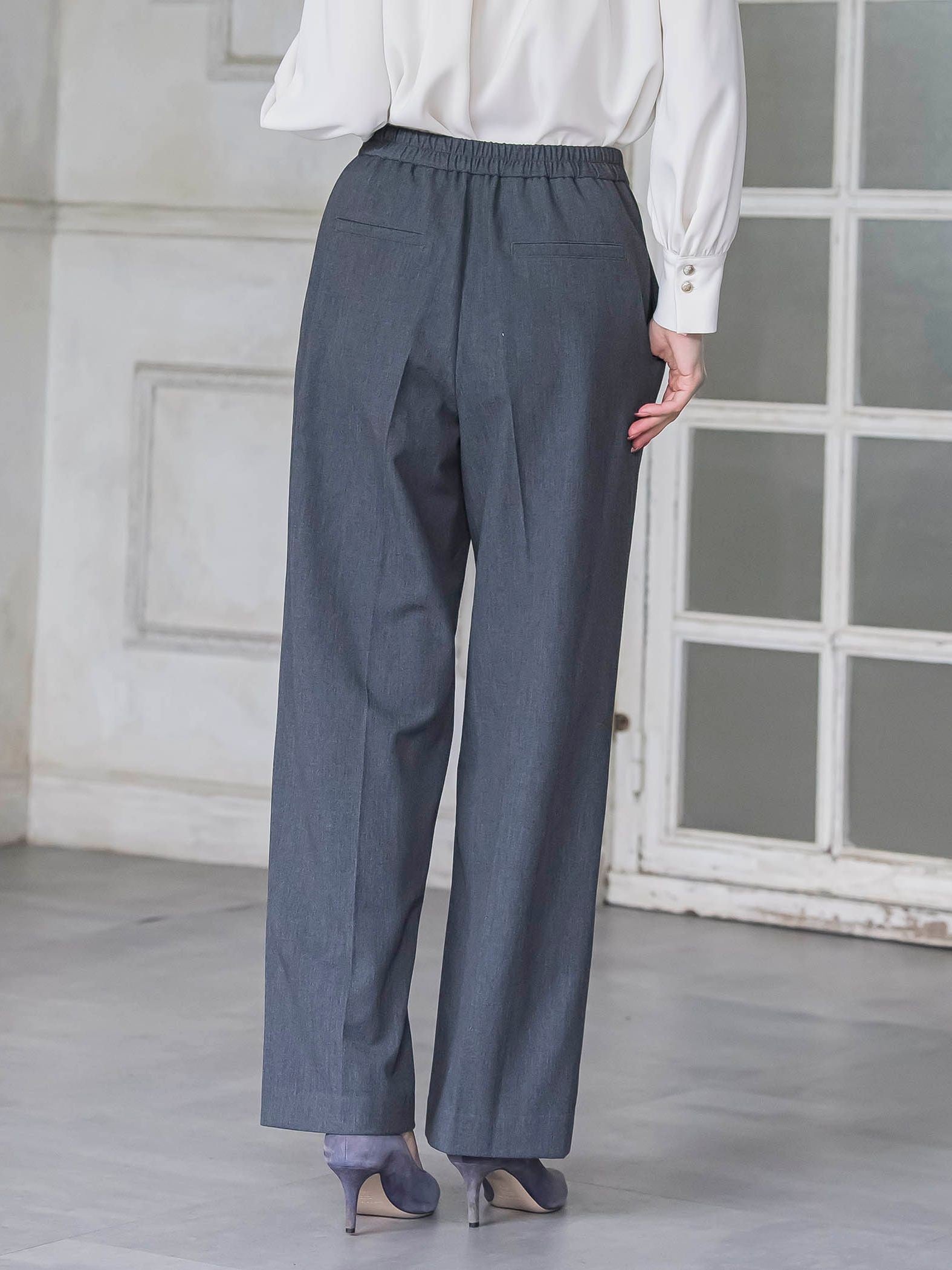 キラキラボタンワイドパンツ≪手洗い可能≫