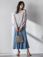 【40周年限定】カラーデニムセミフレアスカート