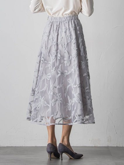 スパンコールテープチュールスカート