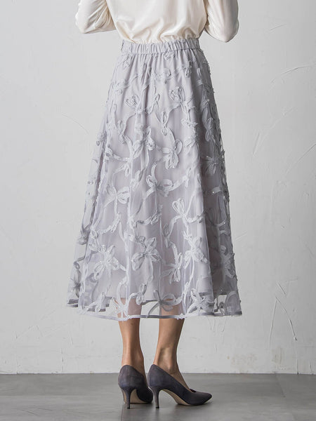 スパンコールテープチュールスカート