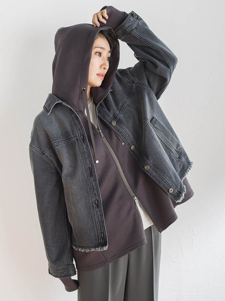 ストレッチダンボールジップパーカー