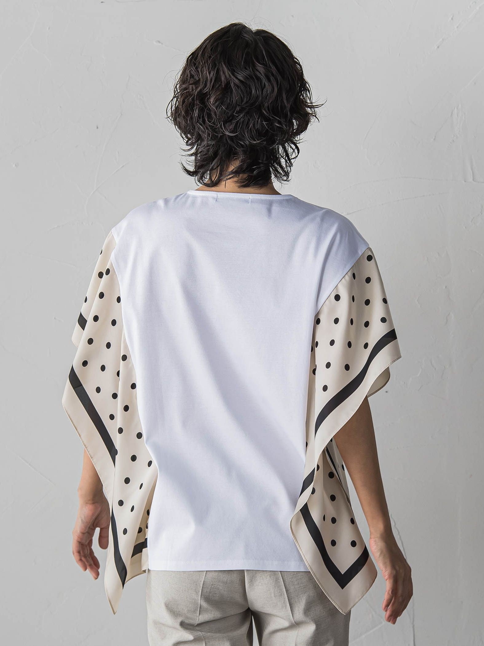 ドットスカーフ切り替えカットソー