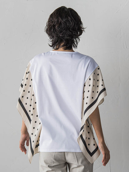 ドットスカーフ切り替えカットソー