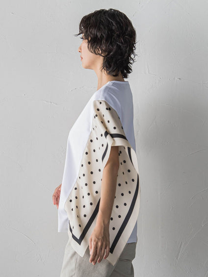 ドットスカーフ切り替えカットソー