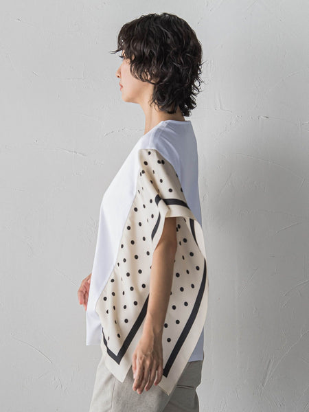 ドットスカーフ切り替えカットソー