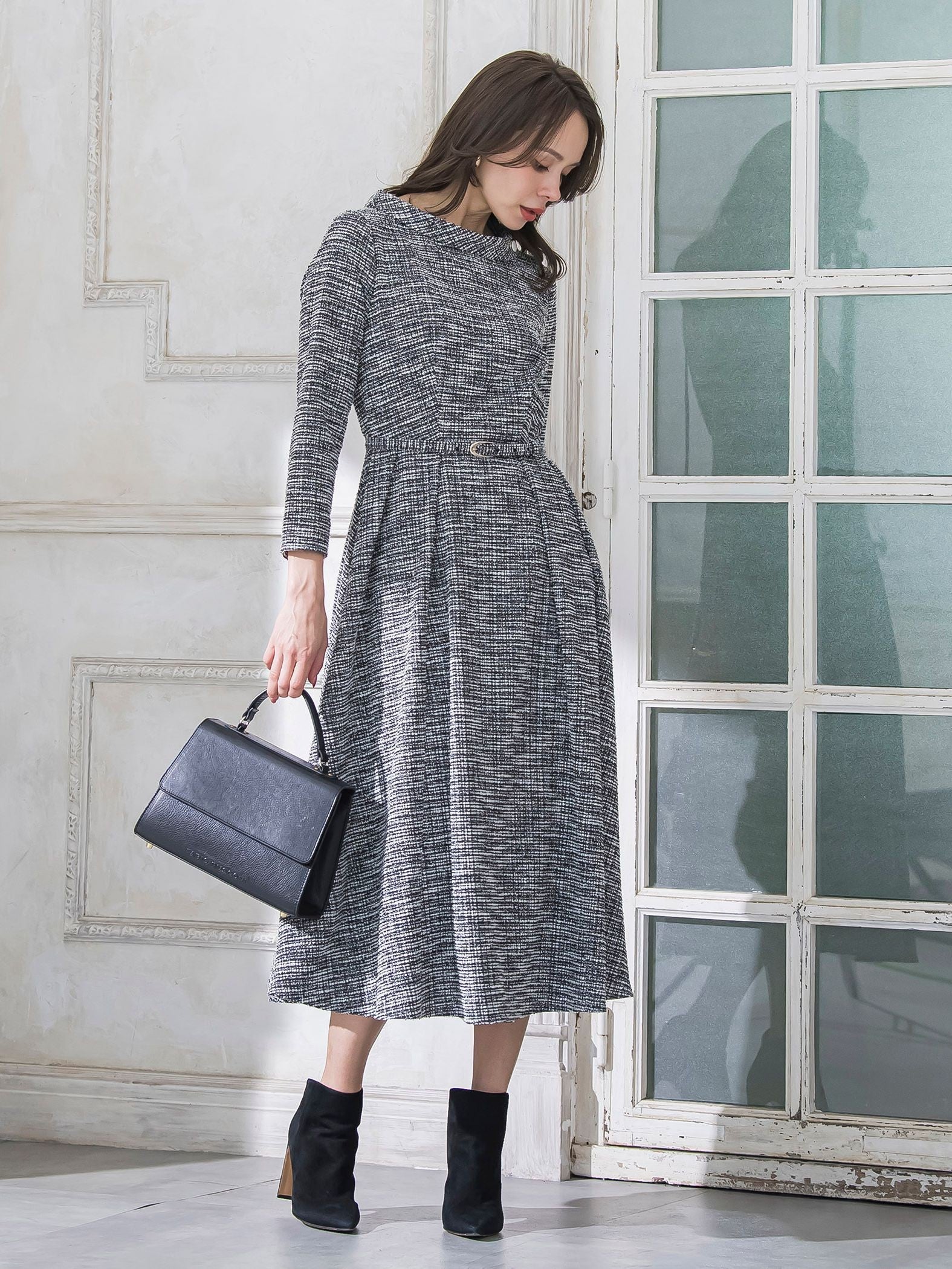 ツイードラメワンピース