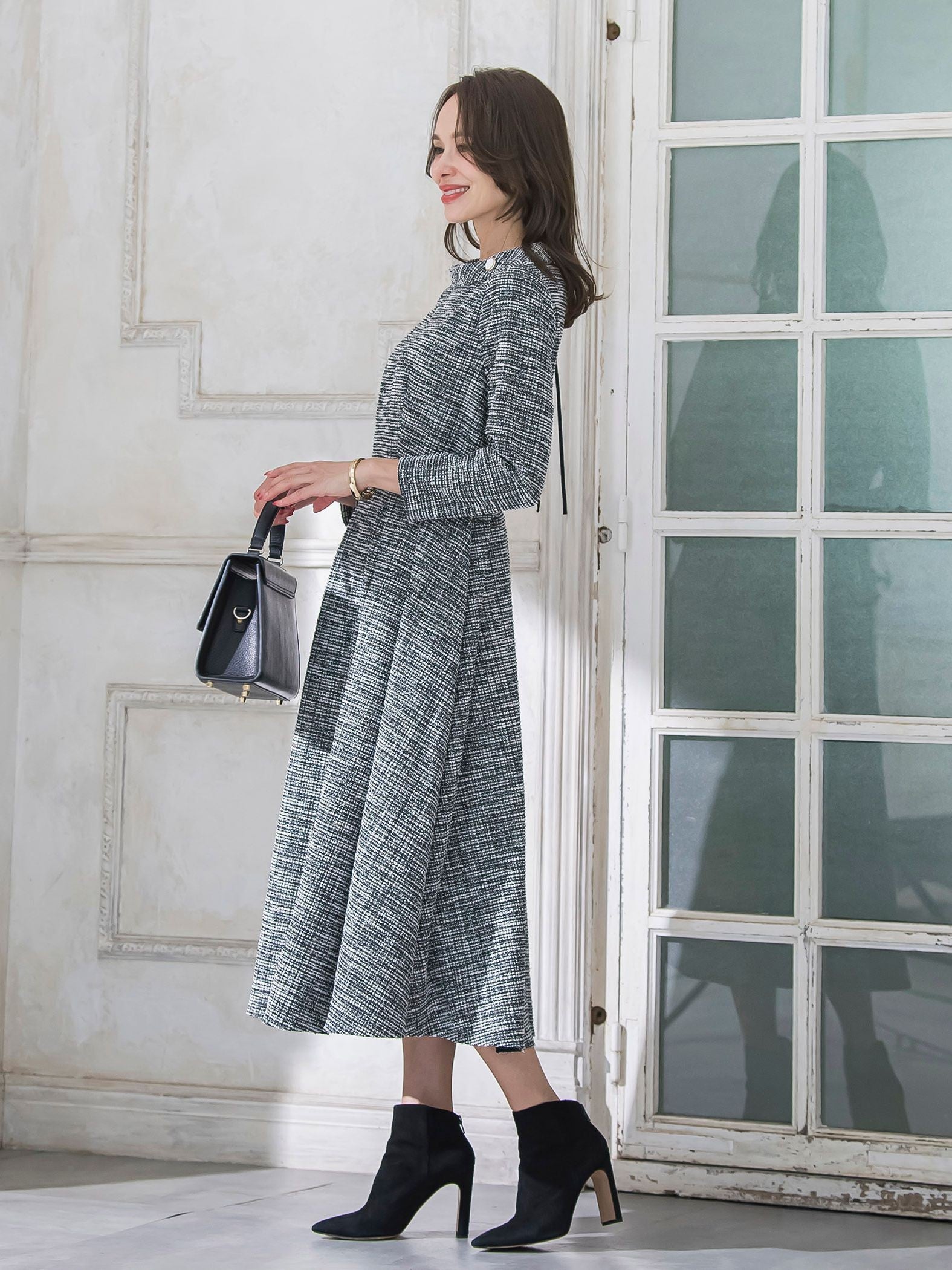 ツイードラメワンピース