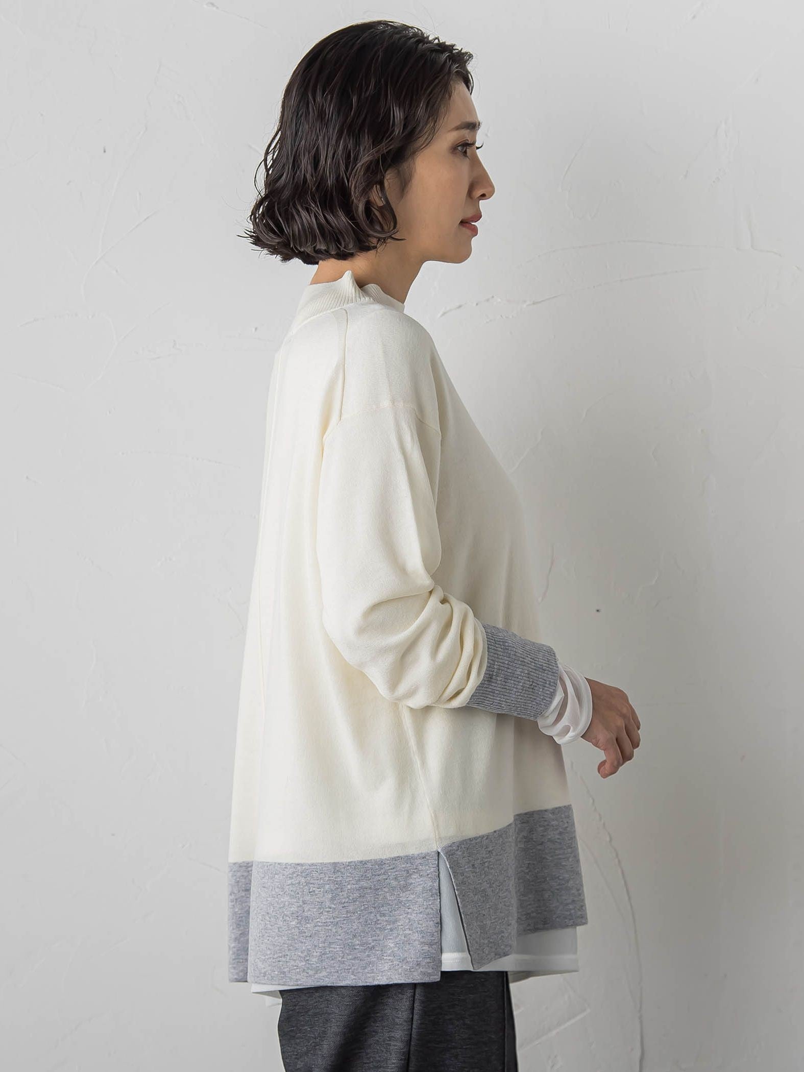 【大きいサイズ】ファインウールハイネックニット